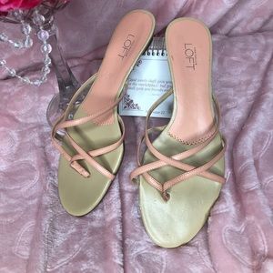 Ann Taylor loft 8 1/2 pink kitten heel sandal .
